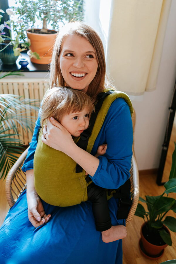 KAVKA multi-age - lime linen | nosidełko regulowane